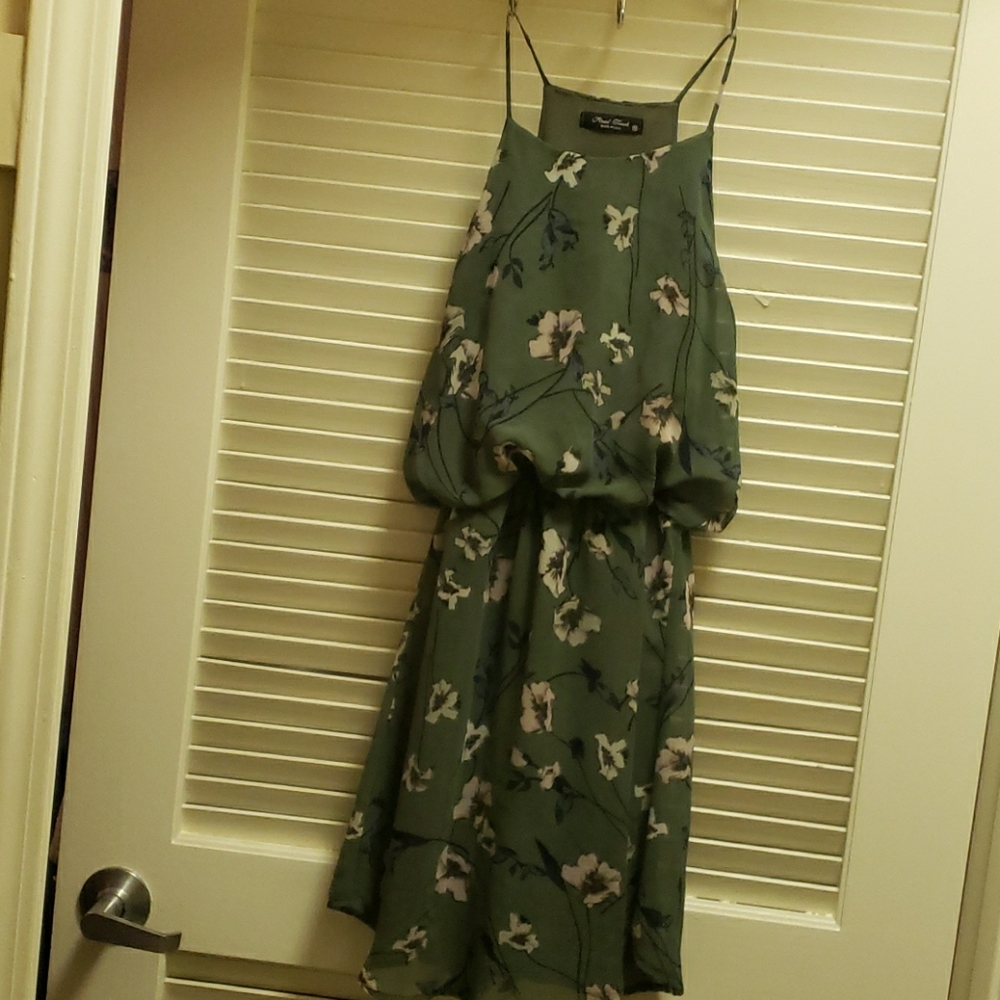 Flowy Green Floral Dress